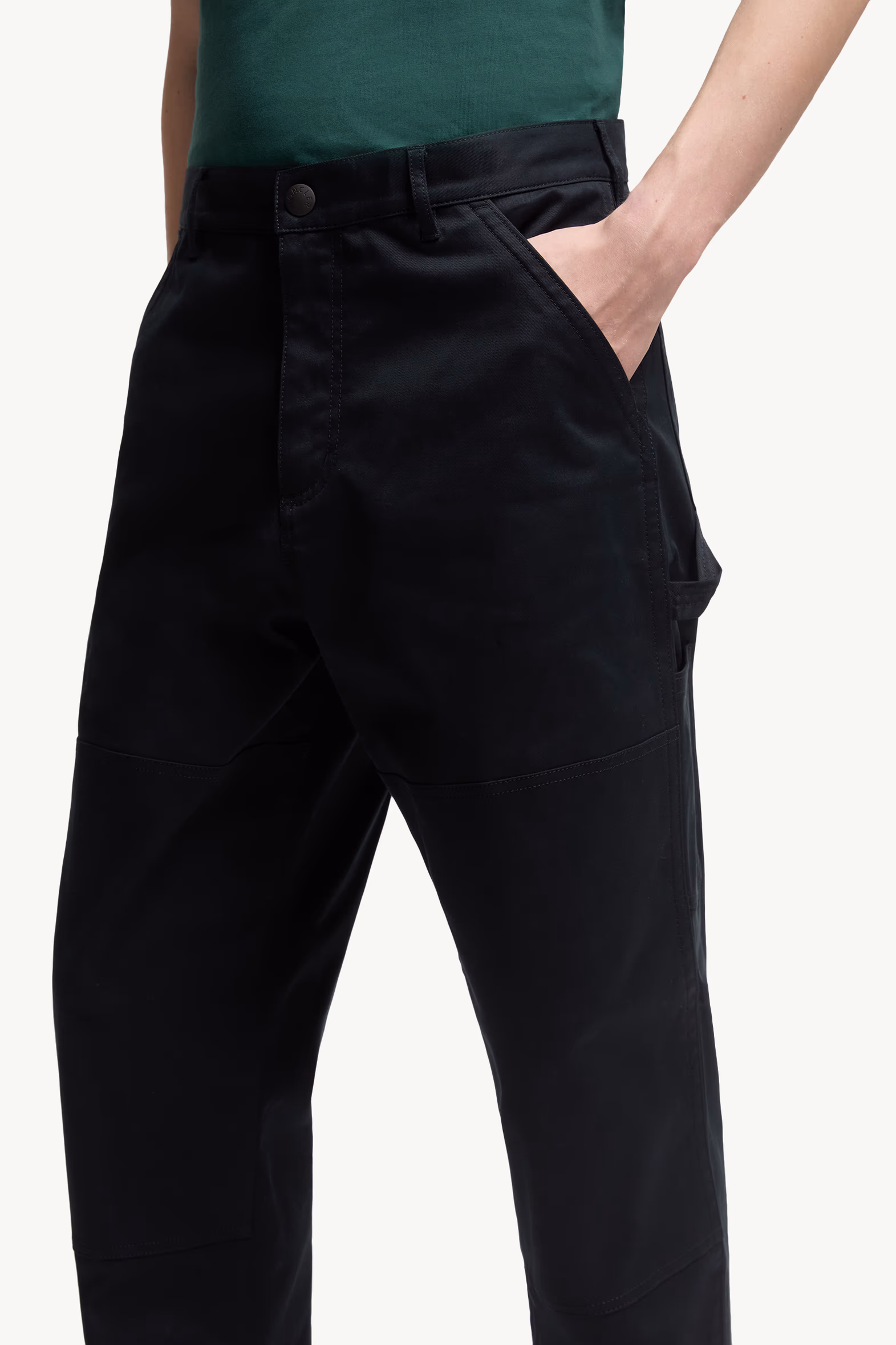 Cotton Gabardine Pants Men Navy Blue Moncler 6